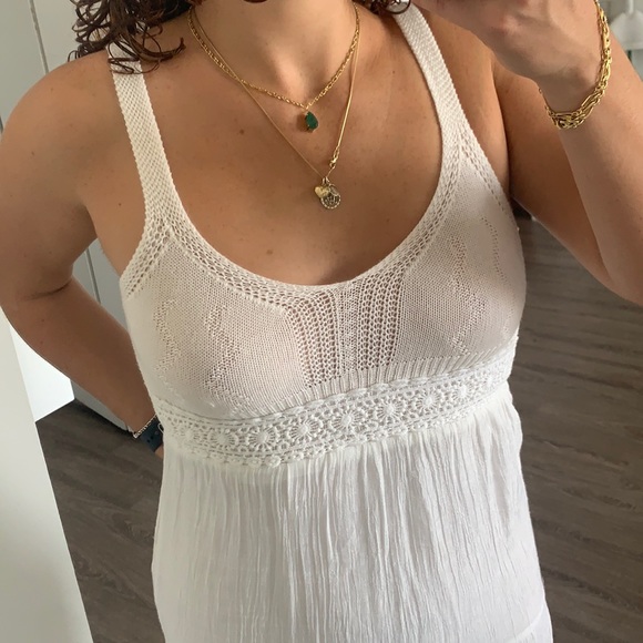 Crochet top maxi dress sz M - Picture 2 of 3